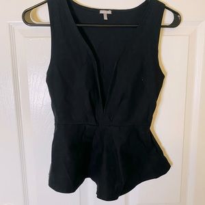 Charlotte Russe Small Black Peplum Top